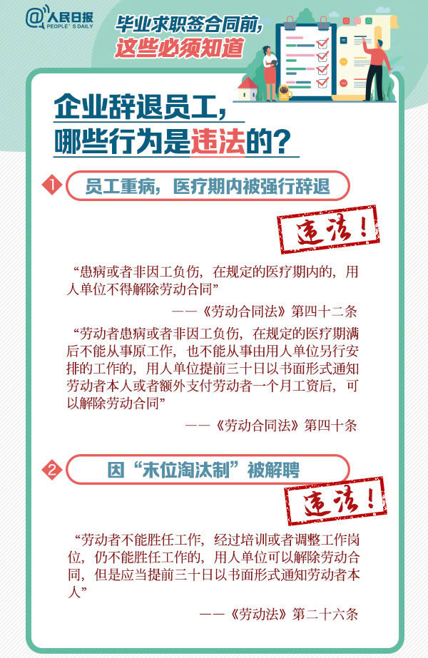 职场中企业辞退员工哪些行为是违法的 吧主必需要知道的几点